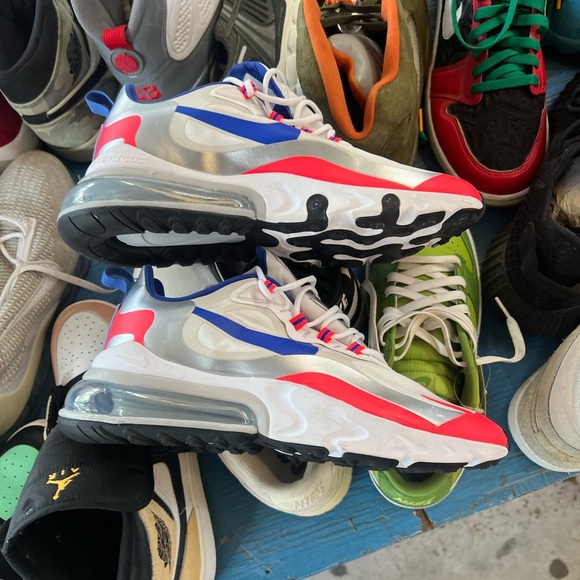 Nike Air Max 270 React in Red, Blue, and White - Picture 5 of 7